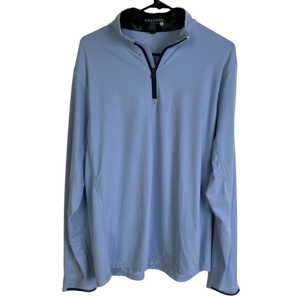 Greyson Golf 1/4 Zip Mens Large Blue Performance Long Sleeve Barracuda Sports - Picture 1 of 11